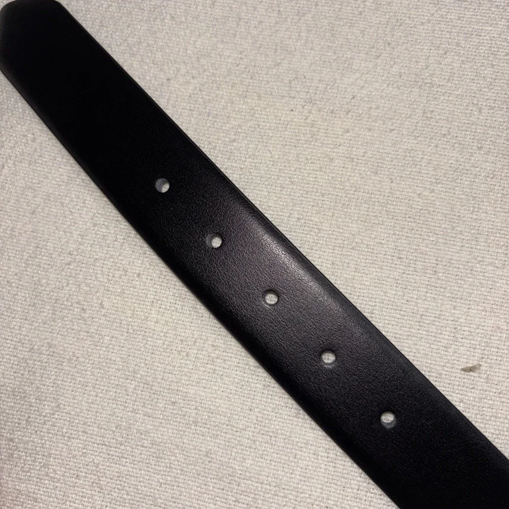 Men's Warehouse Black Brown Reversible Belt Silver‎ Buckle Size 46